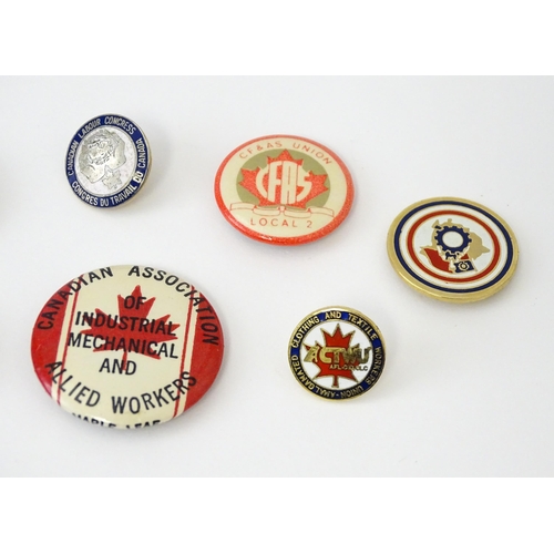 776 - Trade Union Interest: a quantity of assorted badges, pins, etc. to include National Union of Provinc... 