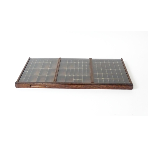 1326 - A vintage printers letterpress tray / drawer with three sliding glazed covers. Approx. 32 1/2