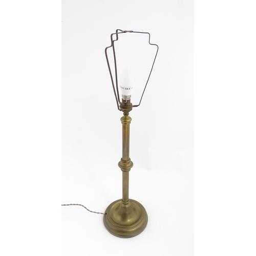 1545 - A 20thC brass table lamp. Approx. 27 1/2