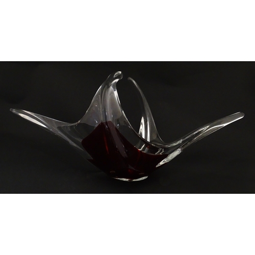 171 - A retro glass centrepiece bowl in the Murano style. Approx. 20