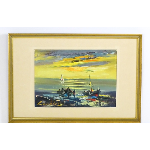 1816 - 20th century, Marine School, Oil on canvas laid on board, A pair of seascape scenes at sunrise and s... 