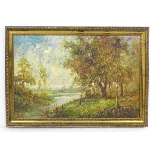 1819 - L. Richards (pseudonym of Francis E. Jamieson), 20th century, Oil on canvas, A wooded river landscap... 