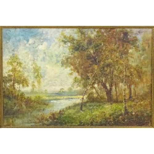 1819 - L. Richards (pseudonym of Francis E. Jamieson), 20th century, Oil on canvas, A wooded river landscap... 