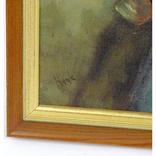 1828 - 20th century, Continental School, Oil on canvas, A portrait of a fisherman with a clay pipe. Signed ... 