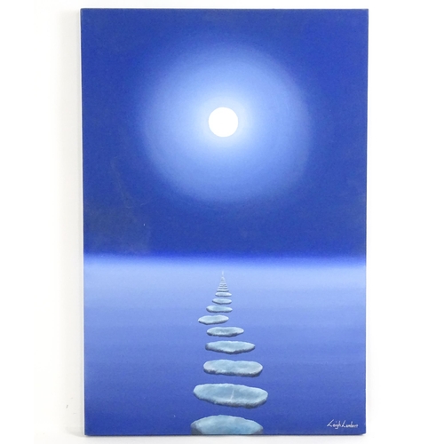 1840 - Leigh Lambert (b. 1979), Acrylic on canvas, Stepping Stones over the Clouds. Signed lower right. App... 