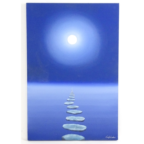 1840 - Leigh Lambert (b. 1979), Acrylic on canvas, Stepping Stones over the Clouds. Signed lower right. App... 