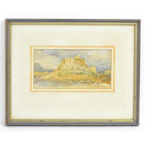 1886 - 19th century, Watercolour, A study of the Acropolis of Athens, Greece. Signed with monogram lower ri... 