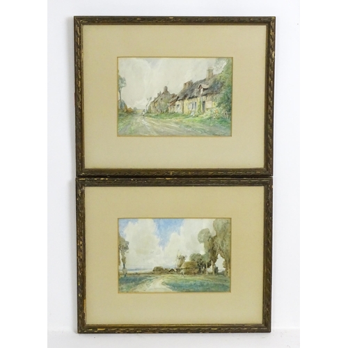 1888 - George Henry Whyatt (1895-1945), Watercolours, A pair of countryside scenes comprising a village sce... 