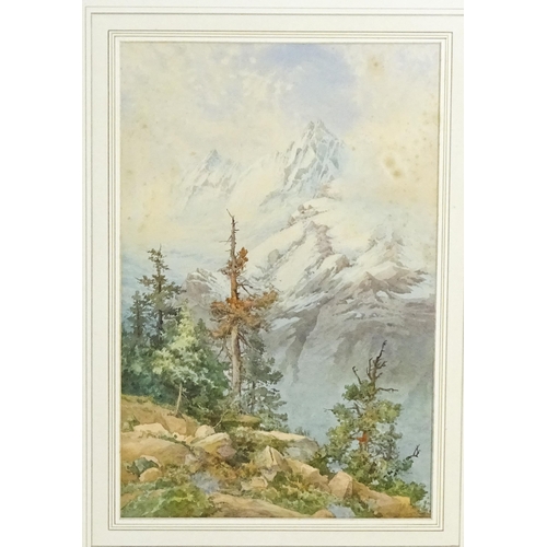 1898 - James William Garrett Smith, 19th century, Watercolour, View of Mont Blanc, Piedmont. Ascribed and t... 