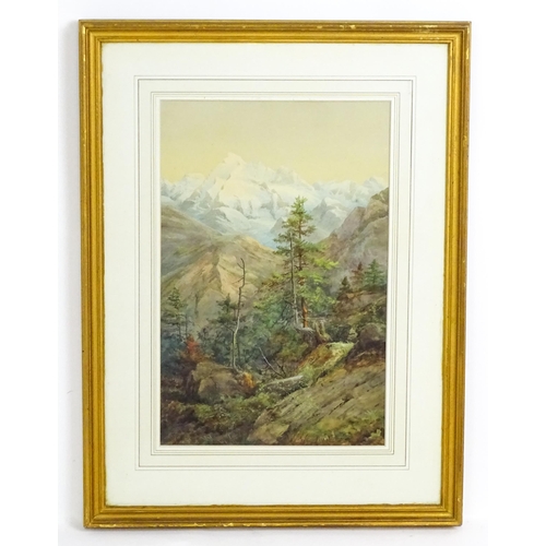 1899 - James William Garrett Smith, 19th century, Watercolour, View of the Mischabelhorner, near the Belalp... 