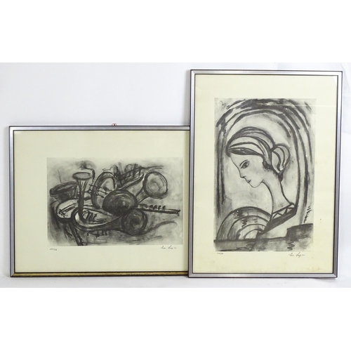 1971 - 20th century, Limited edition prints, A still life composition with trumpets, and A portrait of a yo... 