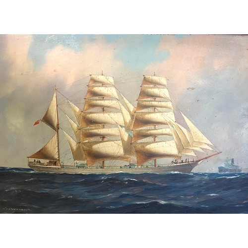 1757 - John Allcott (1888-1973), Australian Marine School, Oil on board, Inverness, A Maritime scene with a... 