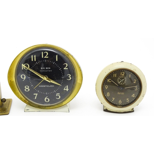 125 - Five assorted vintage retro clocks to include one by Ingersoll Ltd., Big Ben Repeater by Westclox, B... 