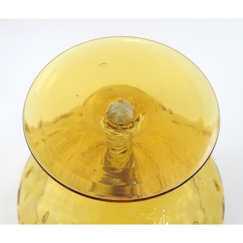 301 - A quantity of assorted glassware to include pedestal blue glass vases, candlesticks, decanters, pede... 