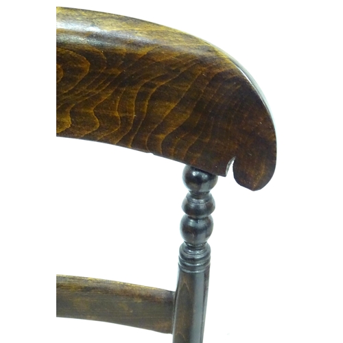 318 - Three early 20thC beech chairs with turned decoration, each approx 32 1/2