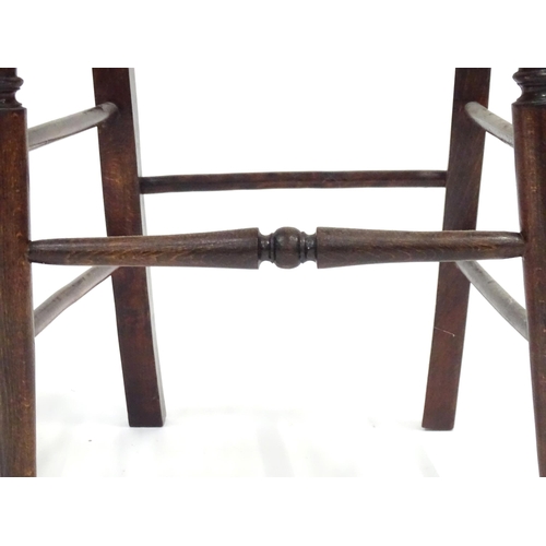 318 - Three early 20thC beech chairs with turned decoration, each approx 32 1/2
