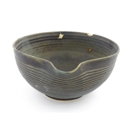 342 - Five studio pottery items by Deborah Hopson Wolpe, comprising ewer, bowl, and three beakers each wit... 