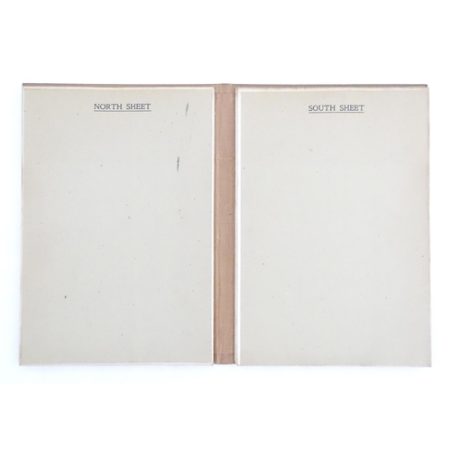 377 - Maps: A 20thC Map of England and Wales on two folding cloth sheets North Sheet and South Sheet, with... 