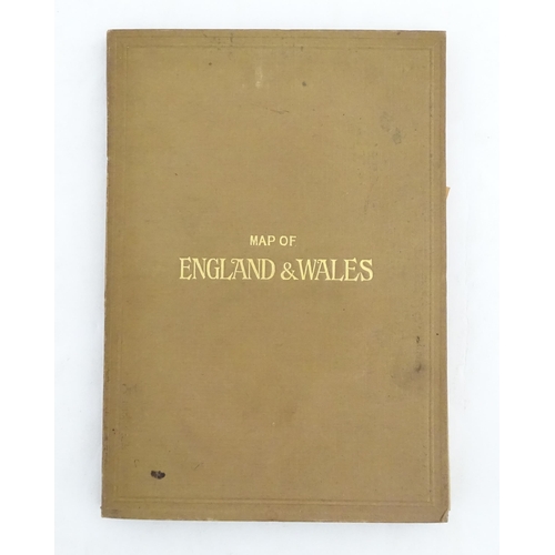 377 - Maps: A 20thC Map of England and Wales on two folding cloth sheets North Sheet and South Sheet, with... 