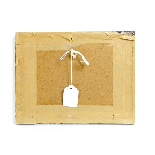 398 - An early 20thC silhouette depicting a lady at a dressing table with a Cupid figure delivering a lett... 