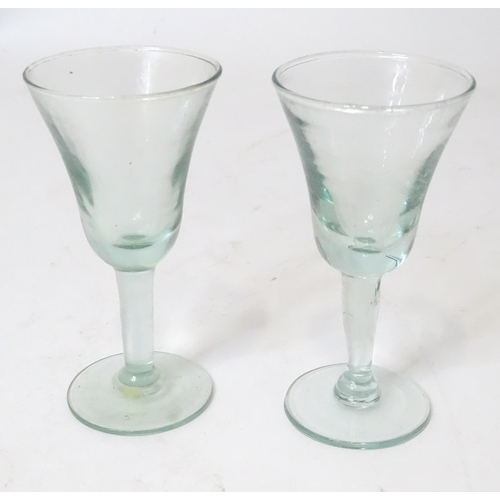 415 - Assorted glassware to include a Murano pot and cover, a glass Goebel model of a dog and two drinking... 