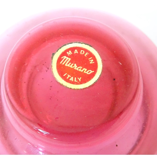 415 - Assorted glassware to include a Murano pot and cover, a glass Goebel model of a dog and two drinking... 