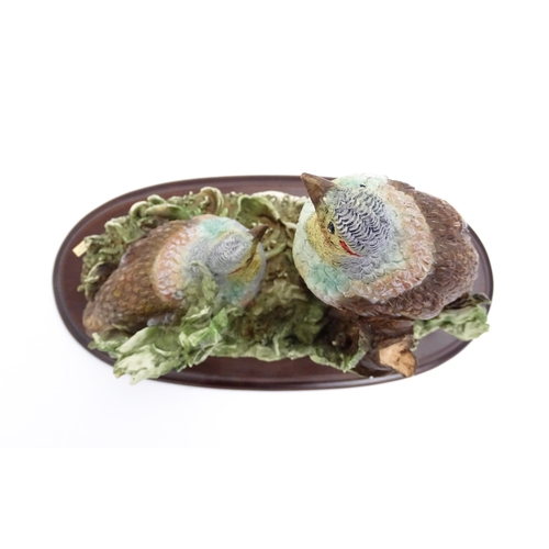 420 - A Capodimonte model of grouse birds, designed by Giuseppe Armani. Approx. 7 3/4