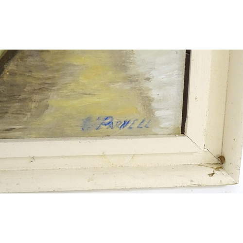 607 - Parnell, Continental School, 20th century, Oil on board, A winter landscape with windmills and figur... 