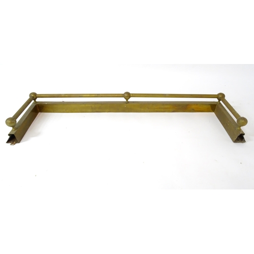 609 - A brass fire fender, with swag style detail, approx 54