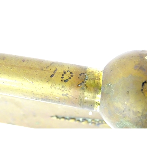 609 - A brass fire fender, with swag style detail, approx 54