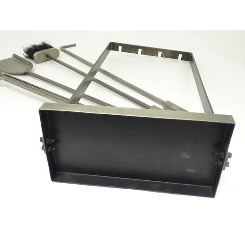 616 - A fireside companion set comprising poker, tongs, brush and shovel. Approx. 31 1/4