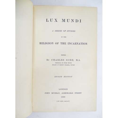 622 - Books: Three books comprising Essays in aid of the Reform of the Church, edited by Charles Gore, 189... 
