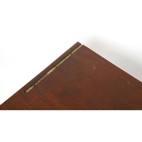 630 - An 18thC mahogany tea table raised on five chamfered tapered legs. 36