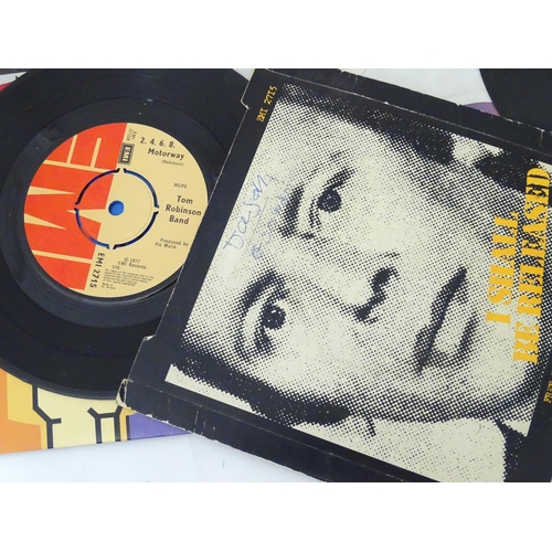 637 - A quantity of late 20thC 45rpm vinyl singles, including picture sleeve examples (the KLF, The Timelo... 
