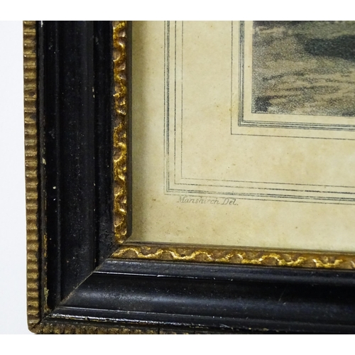 638 - Mathew Dubourg, Ater Franz Joseph Manskirch (1768-1830), Colour aquatint, Catching the Badger, from ... 