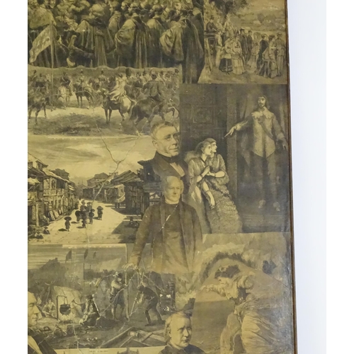 639 - An early 20thC mahogany tea table of large proportions, the hinged rectangular top above a shell car... 