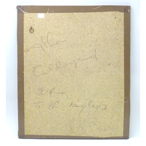 642 - A 20th century mixed media study of three trees. Signed E. Mussi, dated '78 and titled Durham lower ... 