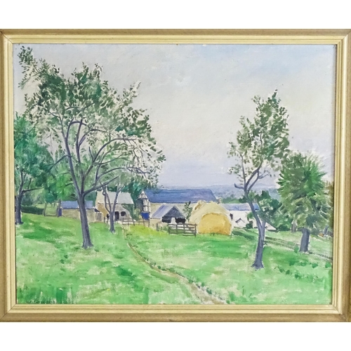 695 - Harold Fletcher Trew (1888-1968), Oil on canvas, English School, Luxtree Farm, Longhope, Gloucesters... 