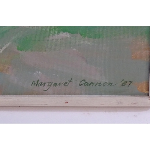 800 - Margaret Cannon, 20th century, Oil on canvas, Ash & Yew, A study of trees. Signed and dated (19)87 l... 