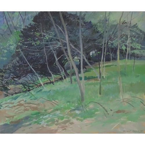 800 - Margaret Cannon, 20th century, Oil on canvas, Ash & Yew, A study of trees. Signed and dated (19)87 l... 