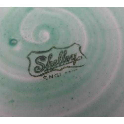 805 - A Shelley vase of tapering form with stripe detail. Marked under. Approx. 9 1/4