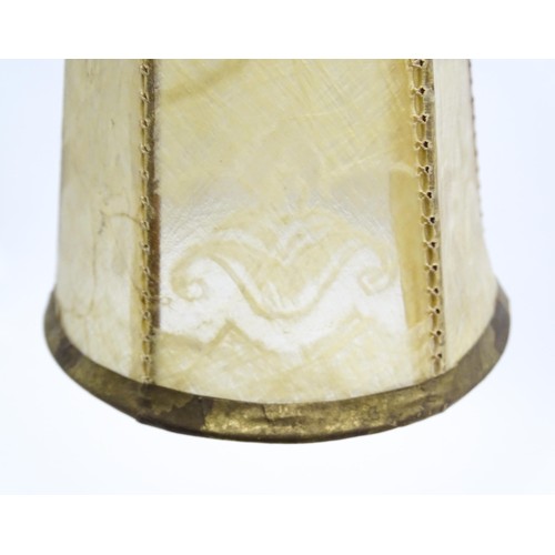 813 - Four small vellum style light shades. Approx. 4