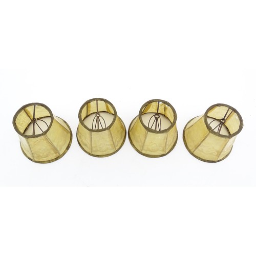813 - Four small vellum style light shades. Approx. 4