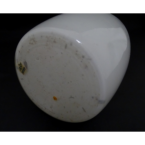 815 - A Danish glass bottle vase. Together with a bowl with flared rim. Vase approx. 16 3/4