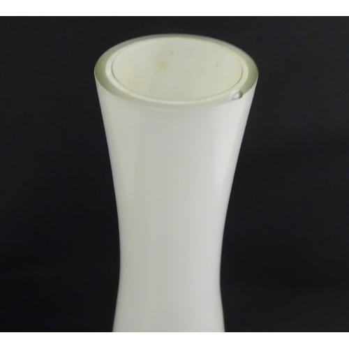 815 - A Danish glass bottle vase. Together with a bowl with flared rim. Vase approx. 16 3/4