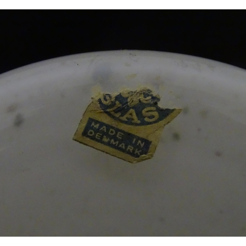 815 - A Danish glass bottle vase. Together with a bowl with flared rim. Vase approx. 16 3/4