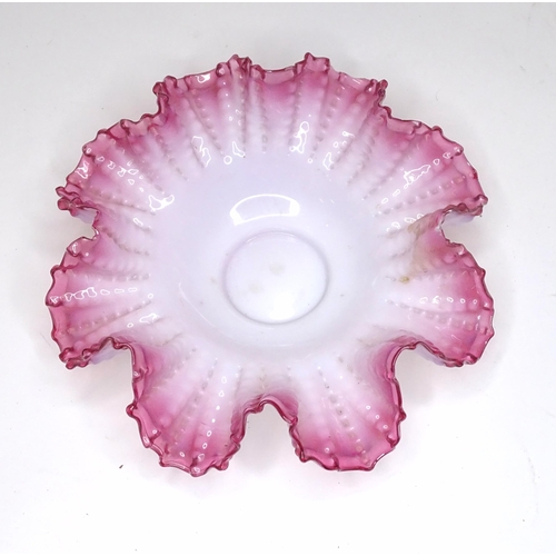 815 - A Danish glass bottle vase. Together with a bowl with flared rim. Vase approx. 16 3/4