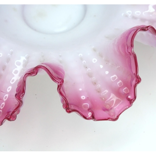 815 - A Danish glass bottle vase. Together with a bowl with flared rim. Vase approx. 16 3/4