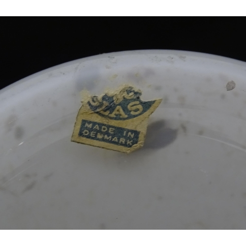 815 - A Danish glass bottle vase. Together with a bowl with flared rim. Vase approx. 16 3/4