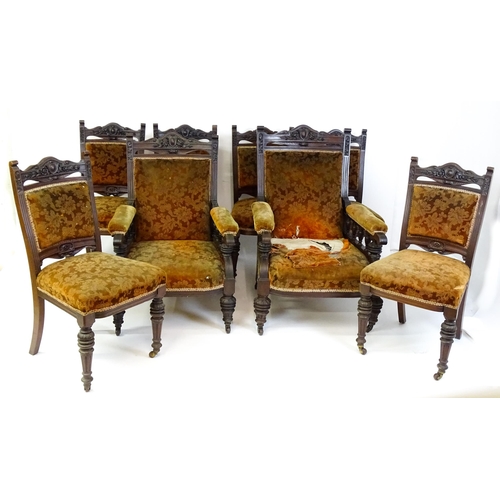 882 - WITHDRAWN FROM AUCTION - Apologies for any inconvenience. A salon suite / parlour suite of eight lat... 